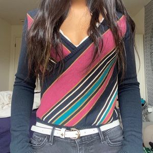 LULUS/RVCA black long sleeve with stripes